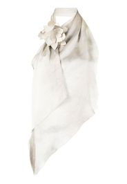 Coperni Top asimmetrico con applicazione a fiori - Grigio