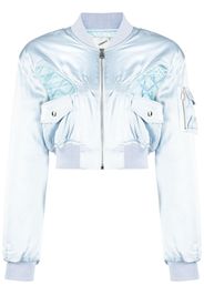 Coperni cut-out cropped bomber jacket - Blu