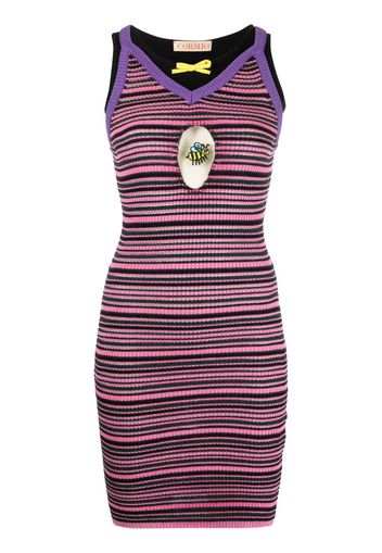 CORMIO striped cotton-silk-cashmere bodycon dress - Rosa