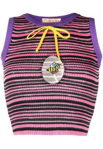 CORMIO Gloria striped knitted top - Rosa