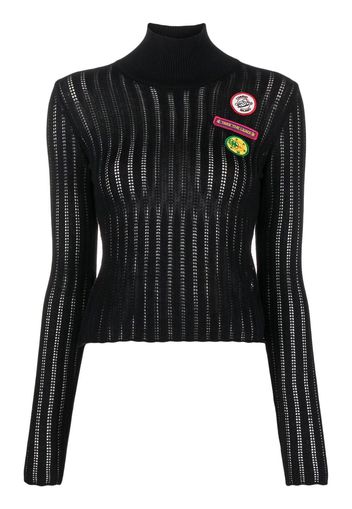 CORMIO patch-detail high neck jumper - Nero