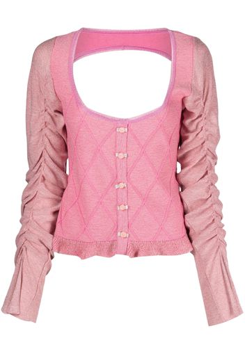 CORMIO Elena draped-sleeve cardigan - Rosa