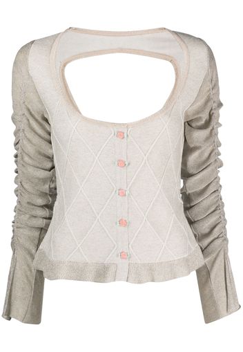 CORMIO Elena draped-sleeve cardigan - Toni neutri