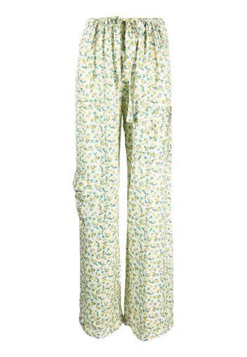 CORMIO floral-print drawstring-waist trousers - Giallo