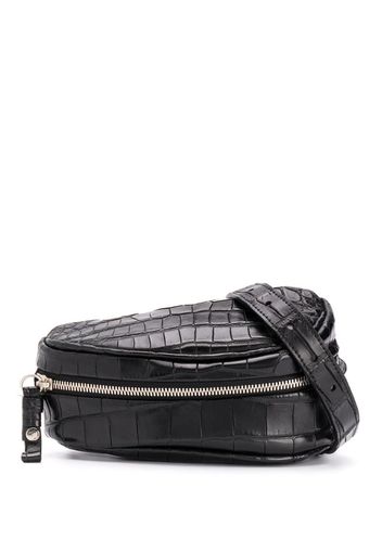 crocodile-effect saddle belt bag