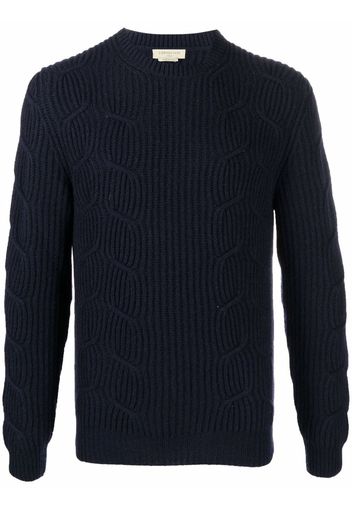 Corneliani ribbed cable-knit jumper - Blu