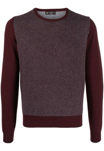 Corneliani patterned knit crew neck jumper - Rosso