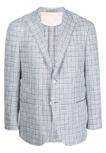 Corneliani check-print single-breasted blazer - Blu