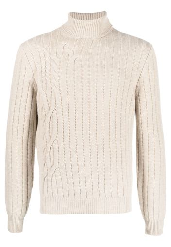 CORNELIANI cable-knit roll-neck jumper - Toni neutri