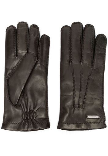Corneliani tonal-stitch leather gloves - Nero