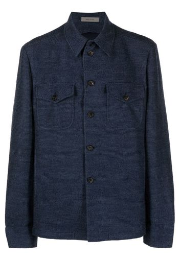 Corneliani jersey-knit long-sleeve shirt - Blu