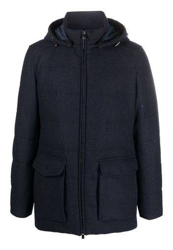 Corneliani cargo-pocket cashmere padded jacket - Blu