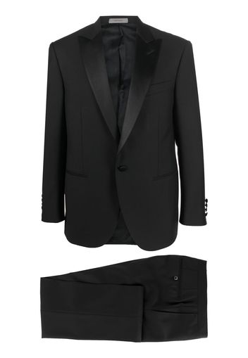 Corneliani peak lapel single-breasted virgin-wool suit - Nero