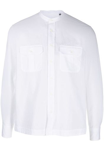 Corneliani long-sleeve cotton-linen shirt - Bianco