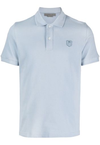 Corneliani logo-patch polo shirt - Blu