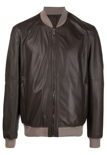 Corneliani leather bomber jacket - Marrone