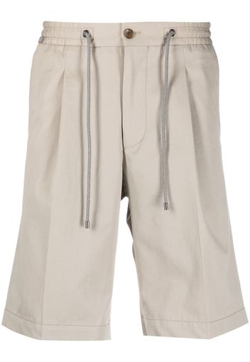 Corneliani drawstring-waist chino shorts - Toni neutri