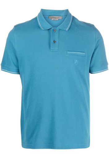 Corneliani short-sleeve cotton polo shirt - Blu