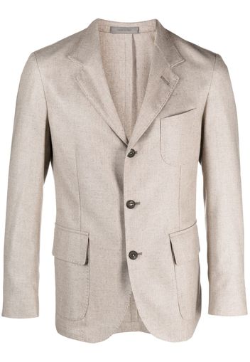 Corneliani single breasted wool-blend blazer - Toni neutri