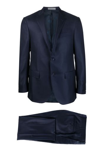 Corneliani tonal print single-breasted suit - Blu