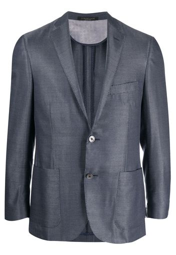 Corneliani checked single-breasted blazer - Blu