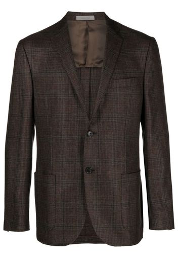 Corneliani check-pattern cashmere blazer - Marrone