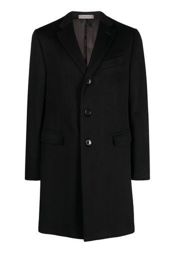 Corneliani single-breasted wool coat - Nero