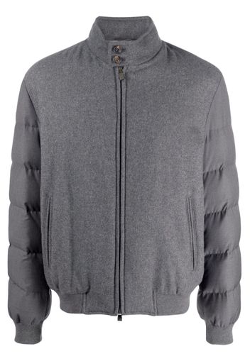 Corneliani high-neck feather-down padded-jacket - Grigio