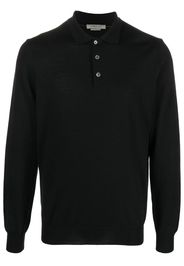 Corneliani knitted long-sleeved polo shirt - Nero