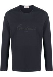 Corneliani logo-print long-sleeve T-shirt - Blu