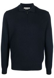 Corneliani Maglione modello polo a maniche lunghe - Blu
