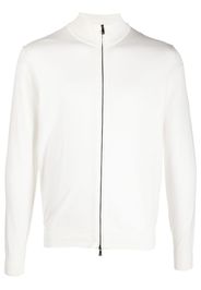 Corneliani fine-knit zip-up cardigan - Bianco