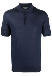 Corneliani silk short-sleeve polo shirt - Blu