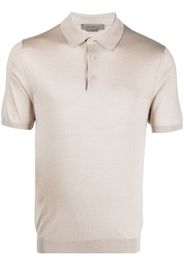 Corneliani silk short-sleeved polo shirt - Toni neutri