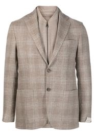 Corneliani tonal plaid single-breasted blazer - Marrone