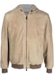 Corneliani suede hooded jacket - Toni neutri