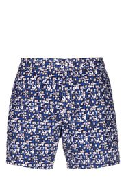 Corneliani graphic-print swim shorts - Blu