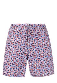 Corneliani graphic-print swim shorts - Blu