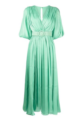 Costarellos draped belted-waist dress - Verde