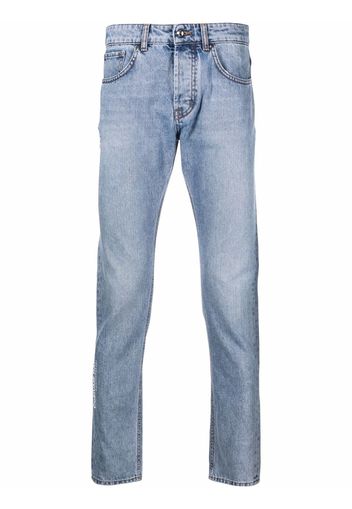 costume national contemporary logo-print slim-fit jeans - Blu