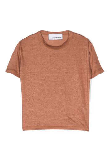 Costumein slub-texture linen T-shirt - Marrone