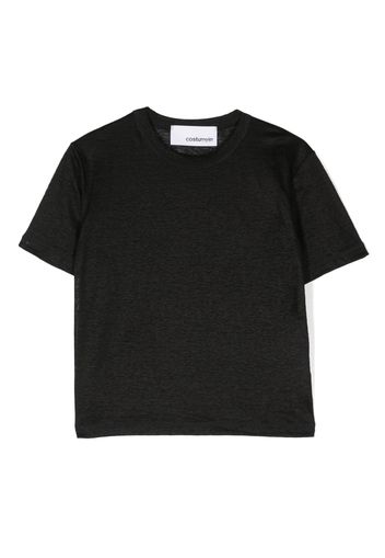 Costumein slub-texture linen T-shirt - Nero