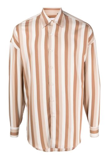 Costumein vertical-stripe-print shirt - Marrone