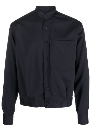 Costumein band-collar long-sleeve shirt - Blu