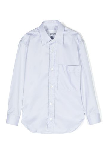 Costumein patch-pocket cotton shirt - Blu