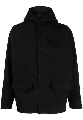 Costumein hooded virgin-wool coat - Nero