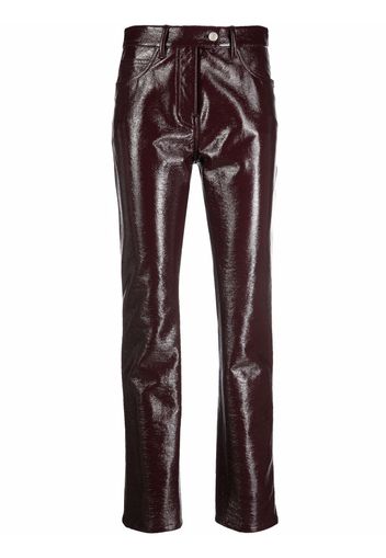 Courrèges faux leather slim-fit trousers - Rosso