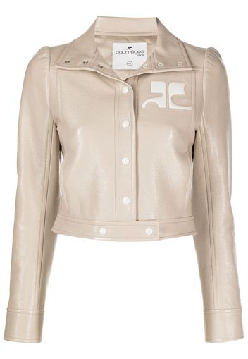 Courrèges cropped biker jacket - Toni neutri