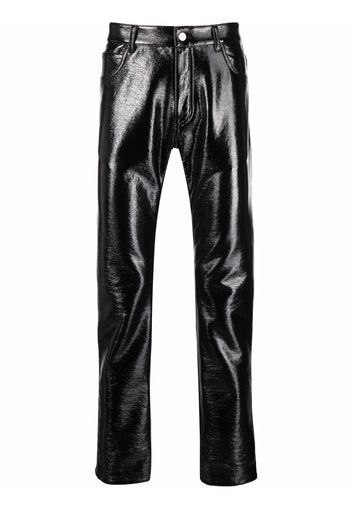Courrèges high-shine straight trousers - Nero