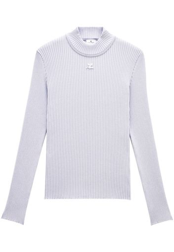 Courrèges ribbed-knit logo top - Viola